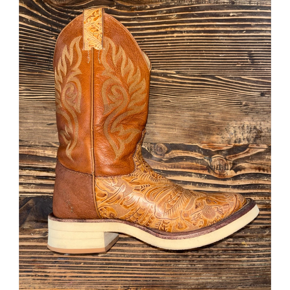 RARE Vintage Justin Western Cowboy Boots Hand Tooled Leather Men’s 8 Women 9.5 - Picture 13 of 13